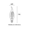 Lâmpada E14 2w/220v Vela Chama 2.200k Filamento LED 0324220 Blumenau - 2