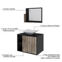Ver imagem 4 de Conjunto Balcão C-cuba L38 e Espelheira Soft 600 Preto Ônix C-carvalho Preto Ônix C-carvalho Dark