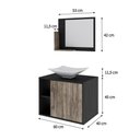 Ver imagem 5 de Conjunto Balcão C-cuba L38 e Espelheira Soft 600 Preto Ônix C-carvalho Preto Ônix C-carvalho Dark