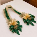 Ver imagem 2 de Escapulário Verde Natalino Flor Dourado Decoração Porta 2,5m