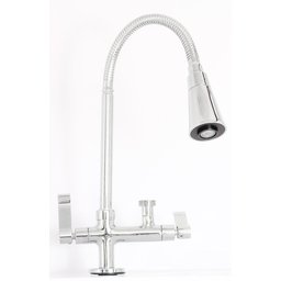 Torneira Flexivel de Mesa Samer Metais com Saida para Maquina Lavar Louça e Roupa Tubo Dois Jatos Cr - 4