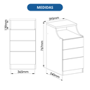 Ver imagem 3 de Mesa de Cabeceira 3 Gavetas Elegance Bege