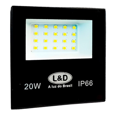 Holofote Refletor Led Slim 20w Bivolt Iluminação Luz Externa
