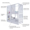 Ver imagem 5 de Treliche Casinha 2 Janelas Cortina Madeira Branco