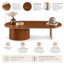 Ver imagem 6 de Mesa de Centro Oval Aurora 137 cm Imbuia Mel/Champanhe