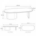 Ver imagem 4 de Mesa de Centro Oval Aurora 137 cm Imbuia Mel/Champanhe