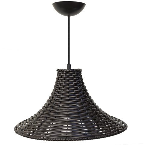 Kit 3 Pendente Junco Poptem Chapéu Gourmet tabaco luminária lustre 36cm sala