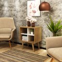Ver imagem 1 de Estante para Livros com 4 Prateleiras e 4 Nichos: Natural com Off White