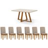 Conjunto Sala de Jantar Mesa Bela Tampo Vidro/MDF com 6 Cadeiras - 1