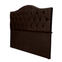 Ver imagem 1 de Cabeceira de Cama Casal Capitone Provençal Suede Marrom 120 Cm Altura Rbl