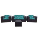 Ver imagem 1 de Conjunto Bora Bora Escuro - 1 Sofá 2 Lugares + 2 Poltronas + 1 Mesa de Centro - Maiorca
