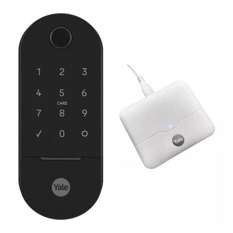 Combo Fechadura Yale Lia Digital Embutir Preta Fosca