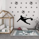 Ver imagem 4 de Kit Adesivos de Parede Bolas de Futebol e Jogador Chute Bola Quarto Menino Kanto Store Adesivo de Pa