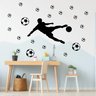 Kit Adesivos de Parede Bolas de Futebol e Jogador Chute Bola Quarto Menino Kanto Store Adesivo de Pa - 1