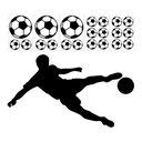 Ver imagem 5 de Kit Adesivos de Parede Bolas de Futebol e Jogador Chute Bola Quarto Menino Kanto Store Adesivo de Pa