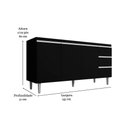 Ver imagem 2 de Kit Balcão Gabinete para Pia Andreia 150cm C- Balcão Cooktop 4 ou 5 Bocas Preto