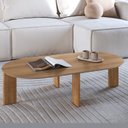 Ver imagem 1 de Mesa de Centro Orgânica Chanfrada Pé Madeira Complementos