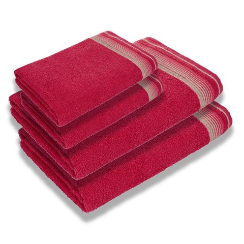 Jogo com 4 Toalhas Luxury Soft Beka 360 G-m² 2 Banho + 2 Rosto Luxo Cereja