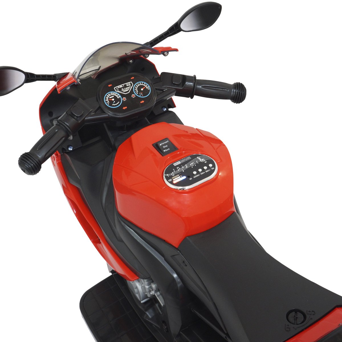 Mini Moto Elétrica Triciclo Criança Infantil Bateria 6V Luz Som Brinqway Bw-127 Vermelho Bivolt - 5