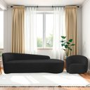 Ver imagem 2 de Kit Divã Recamier Orgânico França 220cm Lado Direito e Poltrona Amore Bouclé