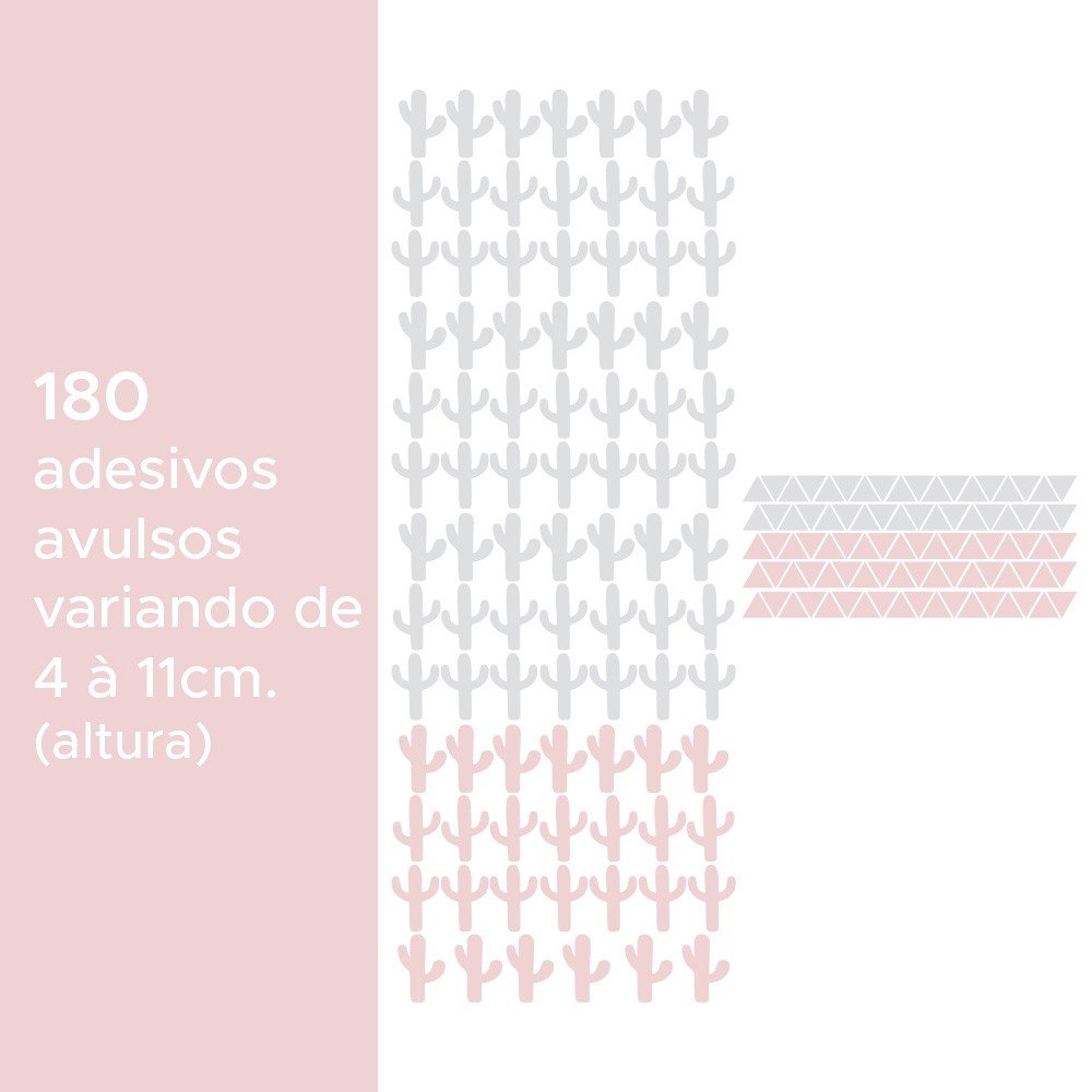 Kit de Adesivos Infantis Cactos e Triângulos 2 Arte Destaque - 2