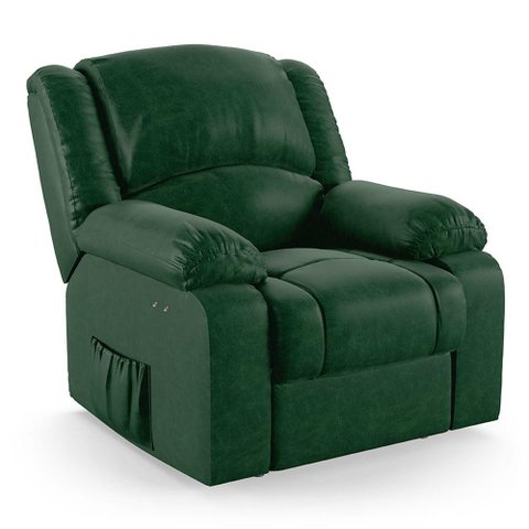 Poltrona do Papai Reclinável Melim Power Touch Massagem Pu Verde Musgo Fh1 - D'Rossi