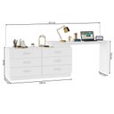 Ver imagem 4 de Conjunto Escritório 2 Peças Escrivaninha Mesa Leonie c/Cômoda e Cadeira Diretor Tela Yescasa Branco/