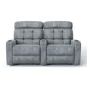 Ver imagem 2 de Sofá 2 Lugares Reclinável Manual em Suede Cor Cinza Linha Cinema