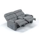 Ver imagem 3 de Sofá 2 Lugares Reclinável Manual em Suede Cor Cinza Linha Cinema