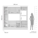 Ver imagem 3 de Cozinha Pérola com Rodapé e Cristaleira com LED 230 cm Yescasa Cinza