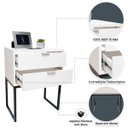 Ver imagem 3 de Mesa de Cabeceira Eco Industrial 40cm Branco 2 Gavetas Pés Ferro Preto para Quarto Cama