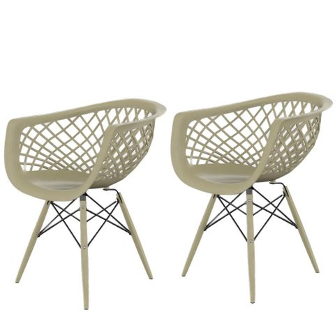 Kit 2 Cadeiras Web Fendi Polipropileno com Base em Metal Estilo Minimalista e Conforto
