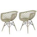 Ver imagem 1 de Kit 2 Cadeiras Web Fendi Polipropileno com Base em Metal Estilo Minimalista e Conforto