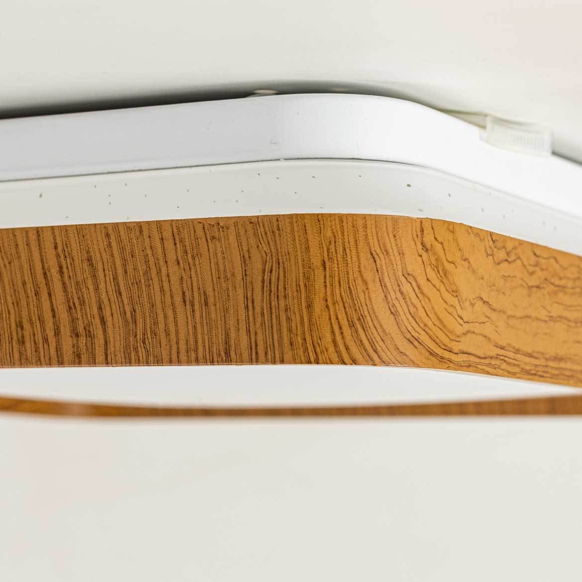 Lustre Plafon Led Timber 12w 28x28 Céu Estrelado Amadeirado Branco Quente 3000k Bivolt - 6