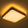 Lustre Plafon Led Timber 12w 28x28 Céu Estrelado Amadeirado Branco Quente 3000k Bivolt - 1