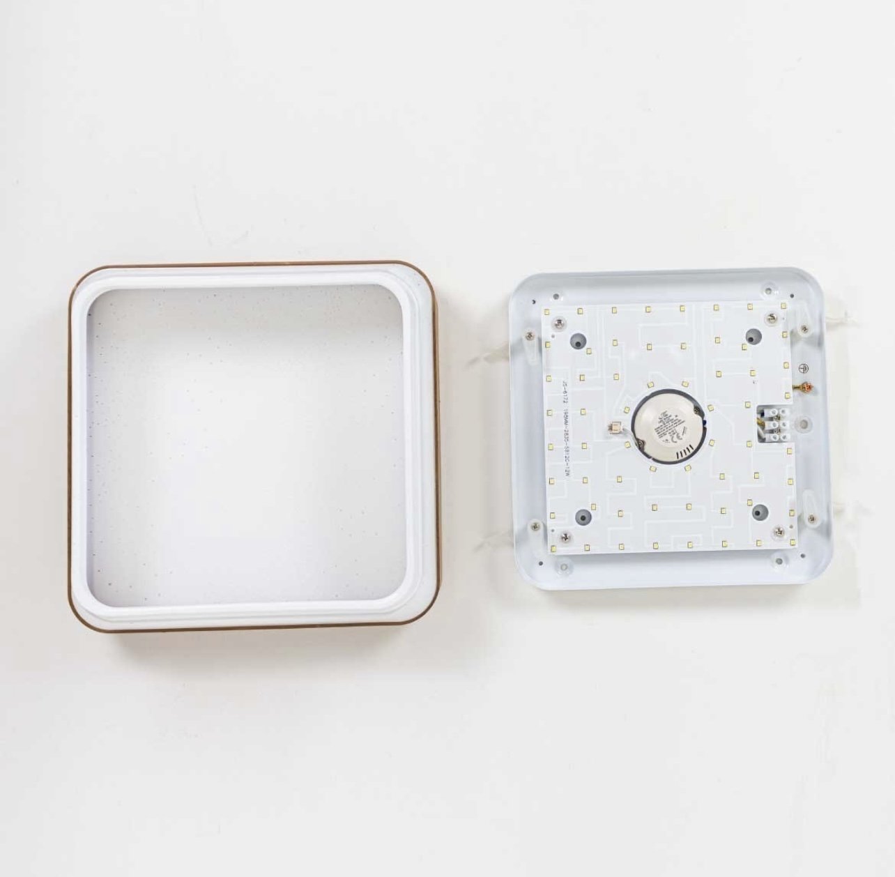 Lustre Plafon Led Timber 12w 28x28 Céu Estrelado Amadeirado Branco Quente 3000k Bivolt - 7