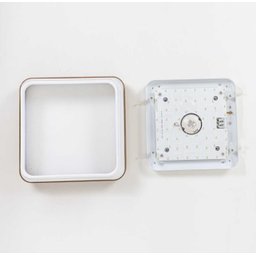 Lustre Plafon Led Timber 12w 28x28 Céu Estrelado Amadeirado Branco Quente 3000k Bivolt - 7
