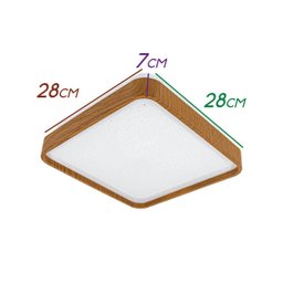Lustre Plafon Led Timber 12w 28x28 Céu Estrelado Amadeirado Branco Quente 3000k Bivolt - 8