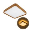 Lustre Plafon Led Timber 12w 28x28 Céu Estrelado Amadeirado Branco Quente 3000k Bivolt - 3