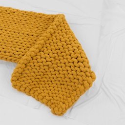Manta Peseira de Maxi Tricot King 0,70x2,50m, Cor Mostarda - Magma Cotton - 4