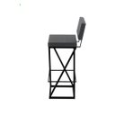 Ver imagem 4 de Banqueta Alta Industrial Cozinha Bar Balcão Bistro Zenite com Encosto Preto Metalon Preto.