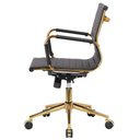 Ver imagem 4 de Cadeira Escritório Giratória Baixa Diretor Anm04d Anima Esteirinha Pu Preto Base Rodízio Dourada