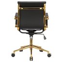 Ver imagem 3 de Cadeira Escritório Giratória Baixa Diretor Anm04d Anima Esteirinha Pu Preto Base Rodízio Dourada