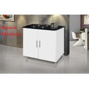 Ver imagem 1 de Balcao Para Cooktop De 4 Bocas 02 Portas Branco Marmorizado PASSE BEM