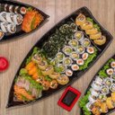 Ver imagem 5 de Conjunto 5 Barcas para Sushi Comida Japonesa Oriental Pretos Uno Coza Plástico 27,5x13cm