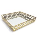 Ver imagem 1 de Bandeja em Metal com Espelho Decorativa 25x25cm