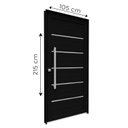 Ver imagem 2 de Porta de Alumínio Giro Lambri com Friso Puxador 80cm em Aço Inox 215x105cm Lucasa Eccellente Preto