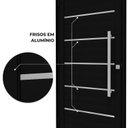 Ver imagem 3 de Porta de Alumínio Giro Lambri com Friso Puxador 80cm em Aço Inox 215x105cm Lucasa Eccellente Preto