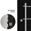 Ver imagem 5 de Porta de Alumínio Giro Lambri com Friso Puxador 80cm em Aço Inox 215x105cm Lucasa Eccellente Preto