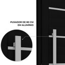 Ver imagem 4 de Porta de Alumínio Giro Lambri com Friso Puxador 80cm em Aço Inox 215x105cm Lucasa Eccellente Preto